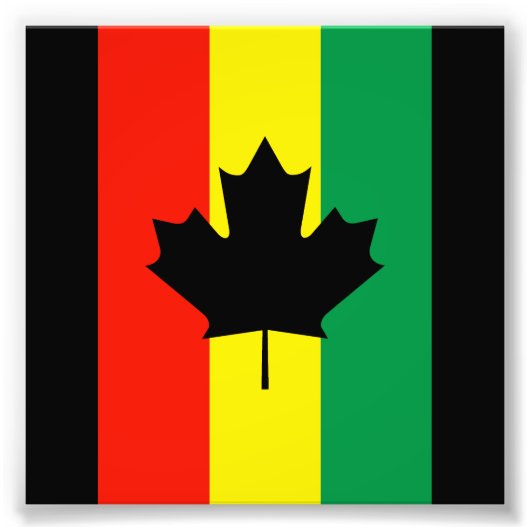 Rasta Reggae Maple Leaf Flag Foto Afdruk (Voorkant)