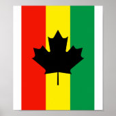 Rasta Reggae Maple Leaf Flag Poster (Voorkant)