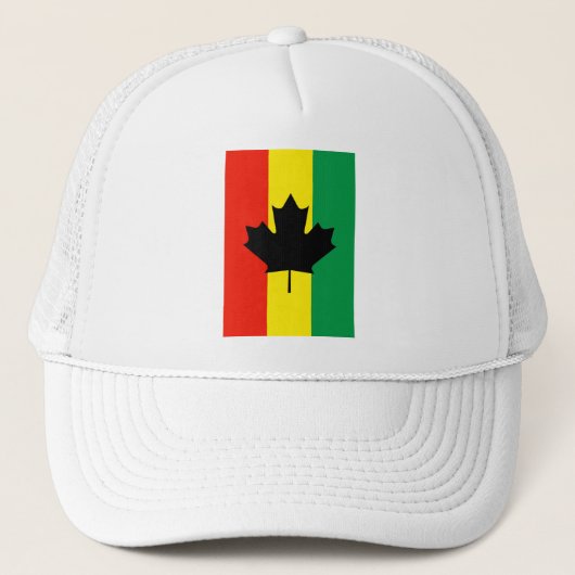 Rasta Reggae Maple Leaf Flag Trucker Pet (Voorkant)