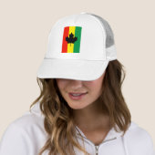Rasta Reggae Maple Leaf Flag Trucker Pet (In situ)