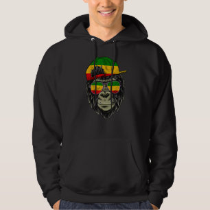 Rasta Reggae Monkey Gorilla Hippie Rastafari Root Hoodie