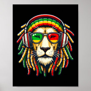 Rasta Reggae Music Lion Jamaica Poster