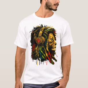 Rasta Reggae Muziek Hoofdtelefoon Jamaican Pride L T-shirt