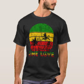 Rasta Reggae One Love Retro Sunset Jamaica T-shirt (Voorkant)