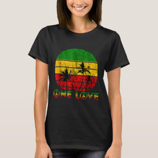 Rasta Reggae One Love Retro Sunset Jamaica T-shirt