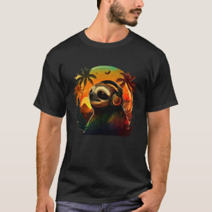 Rasta Reggae Sloth Muziek Rastafari Hippie Jamaica T-shirt