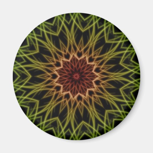 Rasta Rouge Jaune Vert Noir Magnet d'art fractal (Devant)