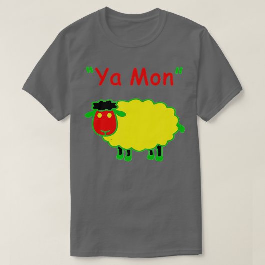 Rasta Sheep Ya Mon Funny T-shirt (Design voorkant)