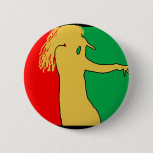 Rasta Singer Silhouette Ronde Button 5,7 Cm