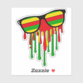 Rasta Sunglasses Melting in the Sun Sticker (Vel)