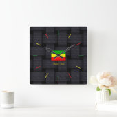 'Rasta Time' Vierkante Klok (Huis)
