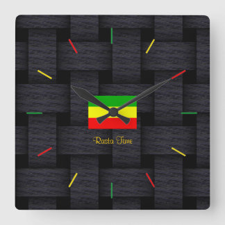 'Rasta Time' Vierkante Klok