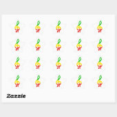 Rasta Treble Clef Ster Sticker (Vel)