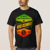 Rasta University Bobo Ashanti goede vibes reggae T-shirt (Voorkant)