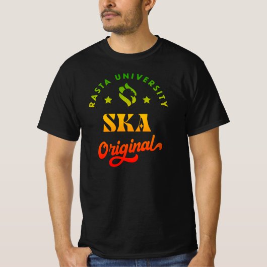 Rasta University Ska Originele Rasta Reggae T-shirt (Voorkant)