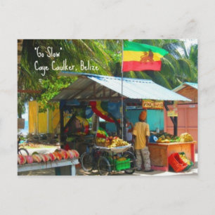 Rasta Veggie Stand in Caye Caulker, Belize Briefka Briefkaart