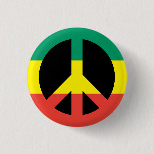 Rasta Vredessymbool Button