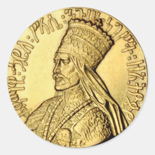 Rasta Zijne Keizerlijke Majesteit Selassie I Stick Ronde Sticker