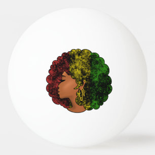 Rasta zwarte meisje vrouw afro rood geel groen pingpongballen
