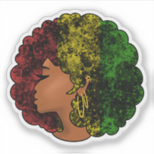 Rasta zwarte meisje vrouw afro rood geel groen 