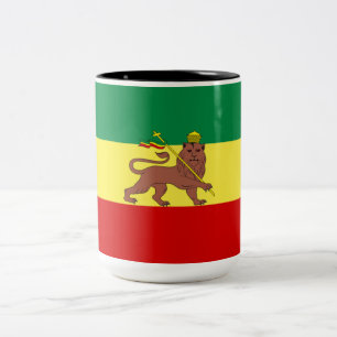 Rastafaarse vlag (Rastafarianisme) (Rasta) Tweekleurige Koffiemok