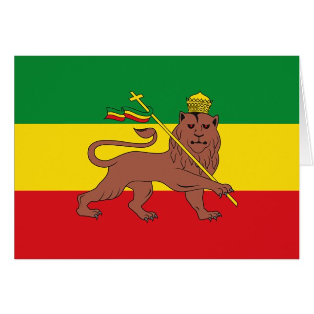 Rastafaarse vlag van Ethiopië Lion Judah (Voorkant Horizontaal)