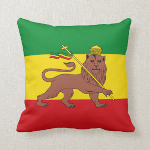 Rastafaarse vlag van Ethiopië Lion Judah Kussen