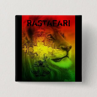 Rastafari Badge Vierkante Button 5,1 Cm