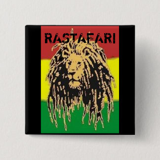 Rastafari Badge Vierkante Button 5,1 Cm
