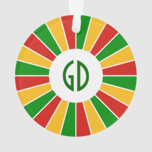 RASTAFARI DE STRALEN VAN DE KNOOP VAN DE VLAG + uw Ornament