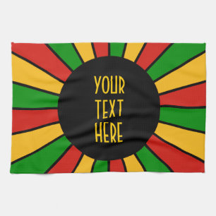 RASTAFARI DE STRALEN VAN DE KNOOP VAN DE VLAG + uw Theedoek