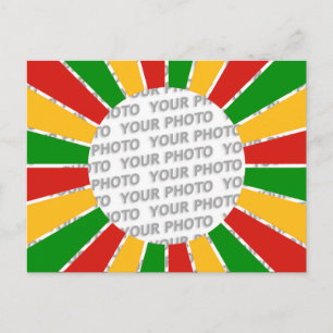 RASTAFARI FLAG BUTTON RAYS + uw bord of foto Briefkaart