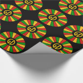RASTAFARI FLAG BUTTON RAYS + uw teken of monogram Cadeaupapier (Hoek)
