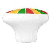 RASTAFARI FLAG BUTTON RAYS + uw teken of monogram Keramische Knop (Zijkant)