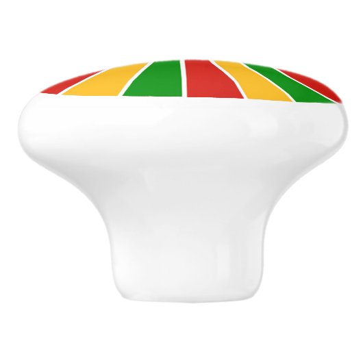 RASTAFARI FLAG BUTTON RAYS + uw teken of monogram Keramische Knop (Zijkant)