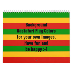 RASTAFARI FLAG COLORS CALENDAR voor uw eigen afbee Kalender