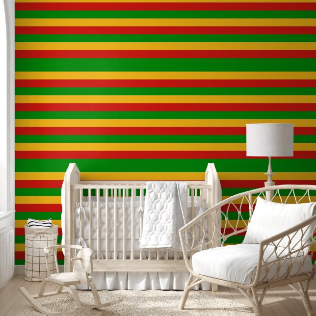 RASTAFARI FLAG COLORS - STRIPES BEHANG (Kinderen)