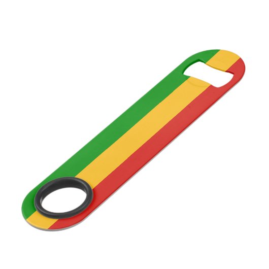 RASTAFARI FLAG COLORS + uw ideeën Speed Flessenopener (Voorkant Gekanteld)