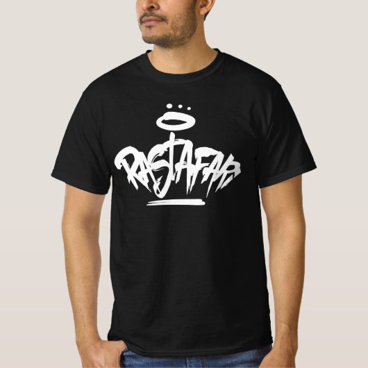Rastafari Graffiti Label Style Reggae T-shirt (Voorkant)