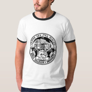 Rastafari, Haile Selassie I University - B/W Trim T-shirt