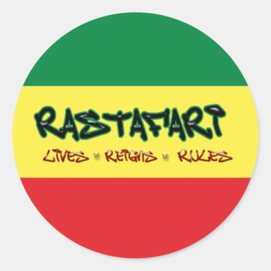 Rastafari leeft heerst sticker (Voorkant)