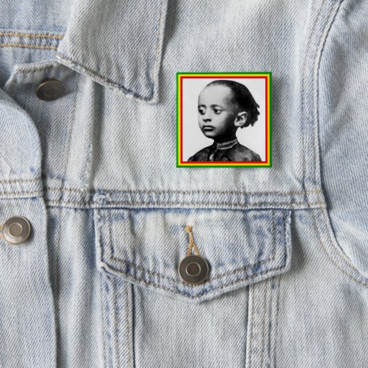 Rastafari Lij Badge Pinback Button (In situ)