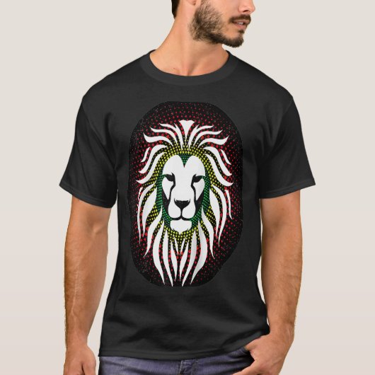 Rastafari Lion Head Jamaica Souvenir Rasta Roots R T-shirt (Voorkant)
