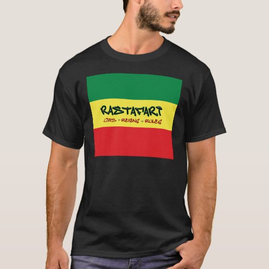 Rastafari Lives Reigns Rules Shirt (Voorkant)
