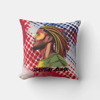 Rastafari met dreadlocks op grunge print kussen