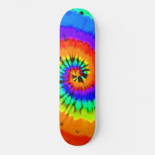 Rastafari neon gekleurde tie-dye spiraal skateboard