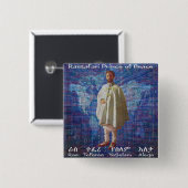 Rastafari Prince of Peace Vierkante Button 5,1 Cm (Voorkant /achterkant)
