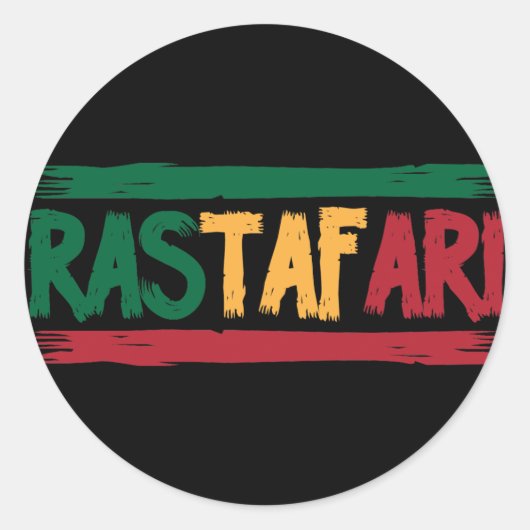 Rastafari Ronde Sticker (Voorkant)