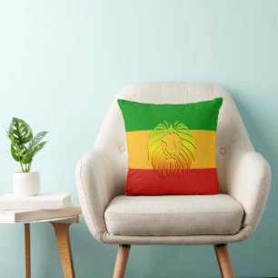 RASTAFARI VLAG KLEUREN - MET LEEUW KUSSEN