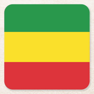 Rastafari-vlag Rasta Ethiopisch Vierkante Kartonnen Onderzetter